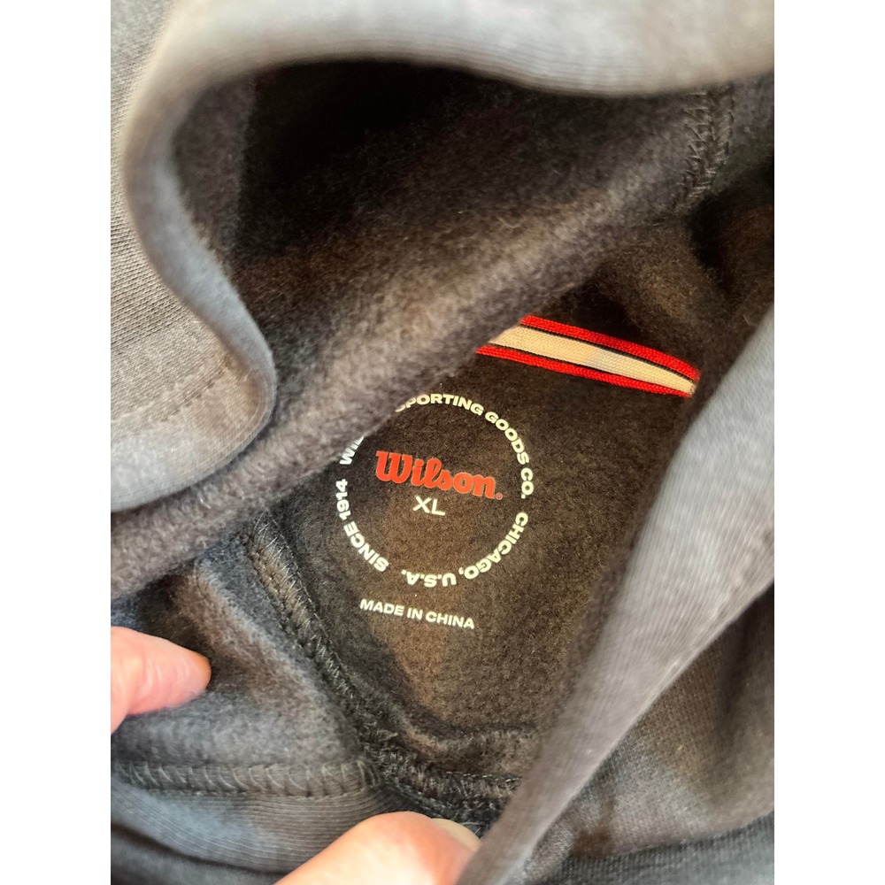 Wilson Sporting Goods Co Black Script Logo Fleece Pullover Hoodie Youth Size XL - Picture 5 of 5